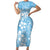 Fiji Tapa Pattern Family Matching Short Sleeve Bodycon Dress and Hawaiian Shirt Plumeria Floral