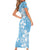 Fiji Tapa Pattern Family Matching Short Sleeve Bodycon Dress and Hawaiian Shirt Plumeria Floral