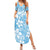 Fiji Tapa Pattern Family Matching Summer Maxi Dress and Hawaiian Shirt Plumeria Floral