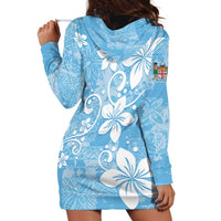 Fiji Tapa Pattern Hoodie Dress Plumeria Floral LT01 - Polynesian Pride