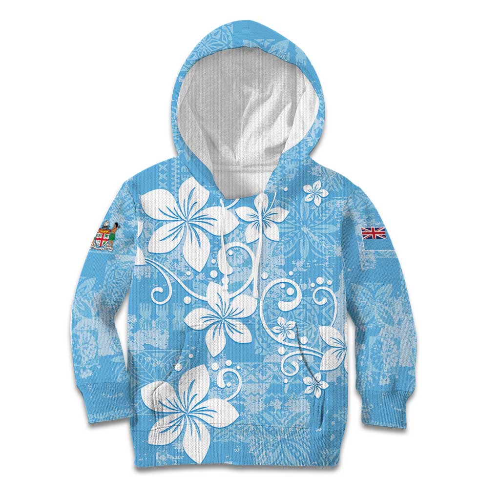 Fiji Tapa Pattern Kid Hoodie Plumeria Floral