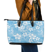 Fiji Tapa Pattern Leather Tote Bag Plumeria Floral LT01 - Polynesian Pride
