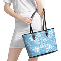 Fiji Tapa Pattern Leather Tote Bag Plumeria Floral LT01 - Polynesian Pride