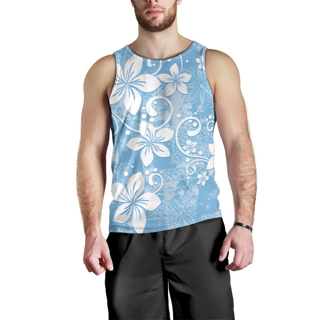 Fiji Tapa Pattern Men Tank Top Plumeria Floral LT01 - Polynesian Pride