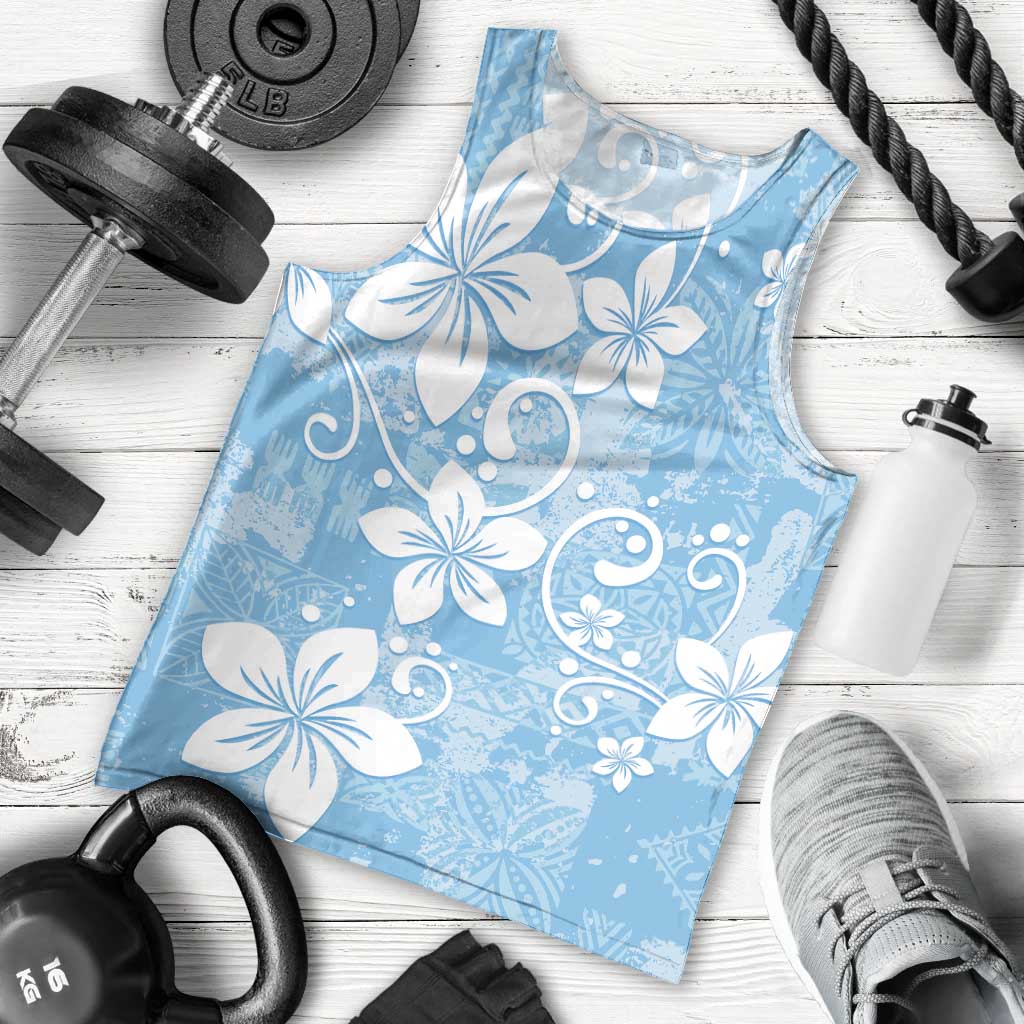 Fiji Tapa Pattern Men Tank Top Plumeria Floral LT01 - Polynesian Pride