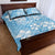 Fiji Tapa Pattern Quilt Bed Set Plumeria Floral