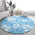 Fiji Tapa Pattern Round Carpet Plumeria Floral