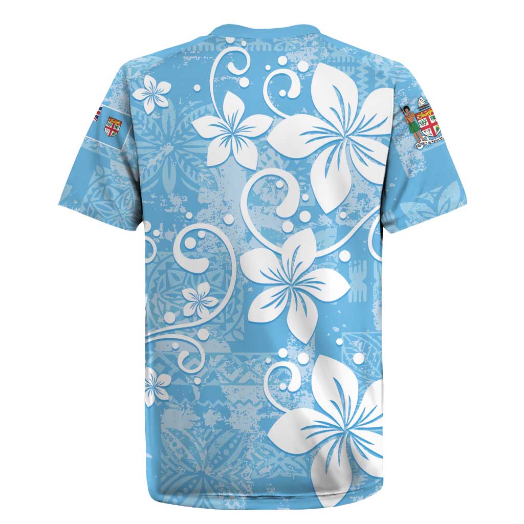Fiji Tapa Pattern Rugby Jersey Plumeria Floral LT01 - Polynesian Pride