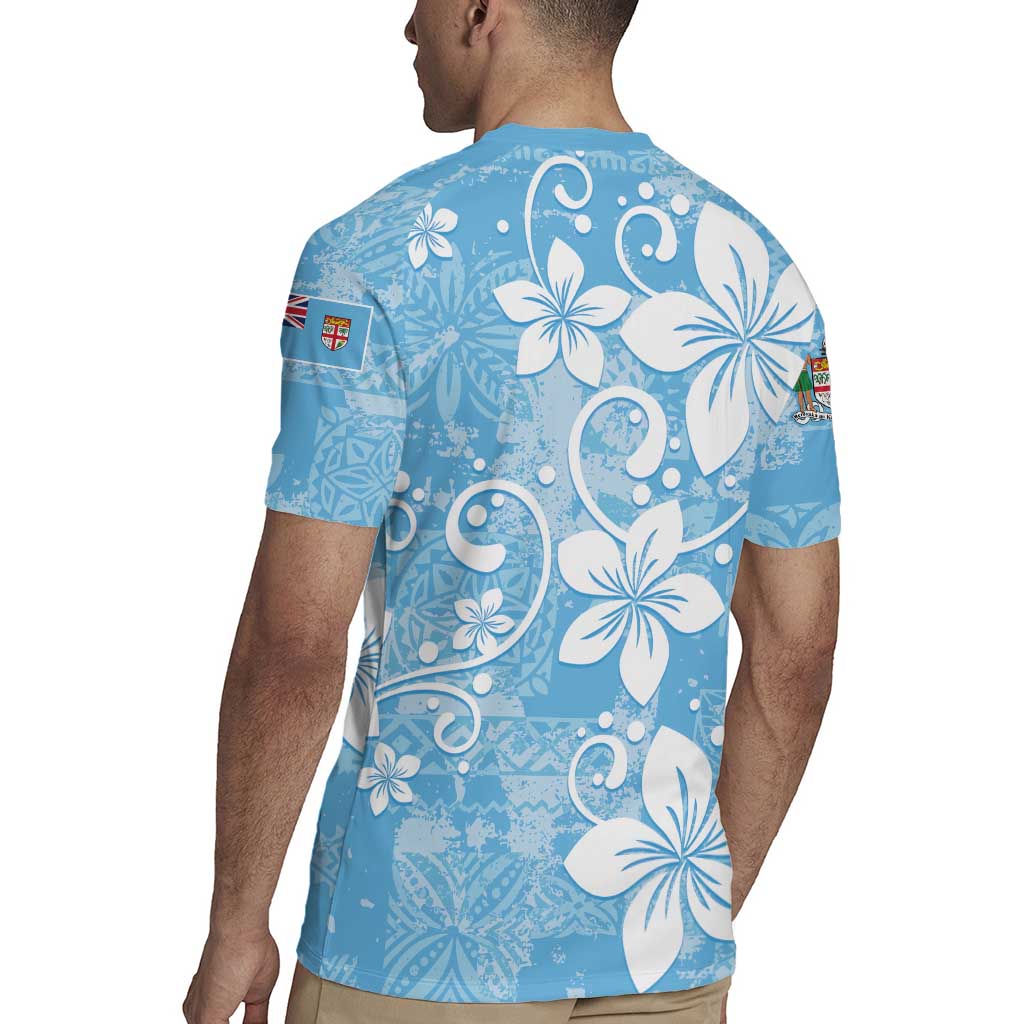 Fiji Tapa Pattern Rugby Jersey Plumeria Floral LT01 - Polynesian Pride