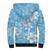 Fiji Tapa Pattern Sherpa Hoodie Plumeria Floral