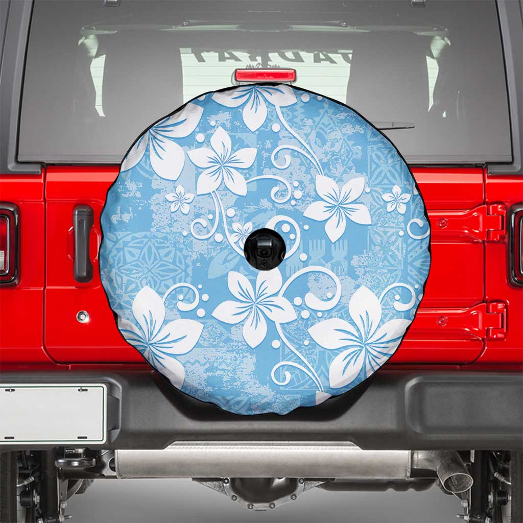 Fiji Tapa Pattern Spare Tire Cover Plumeria Floral LT01 - Polynesian Pride