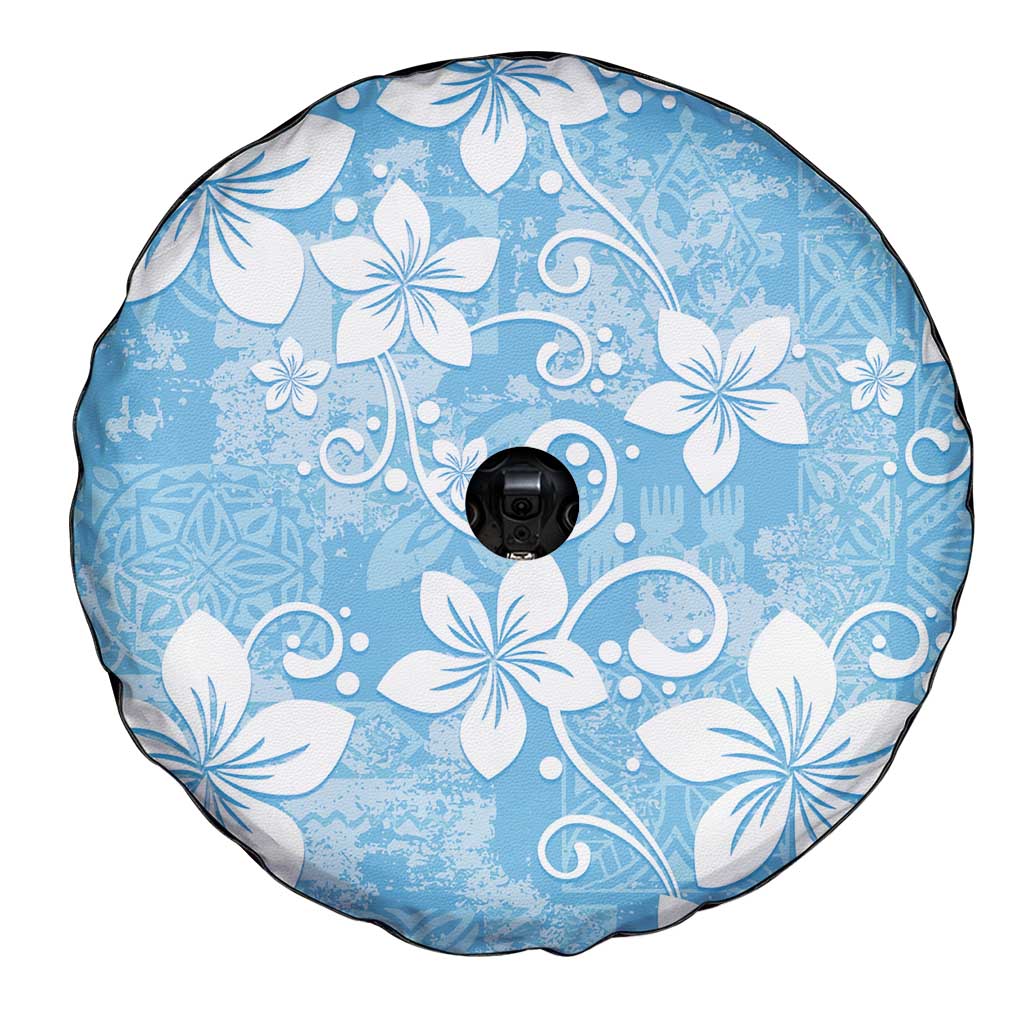 Fiji Tapa Pattern Spare Tire Cover Plumeria Floral LT01 - Polynesian Pride