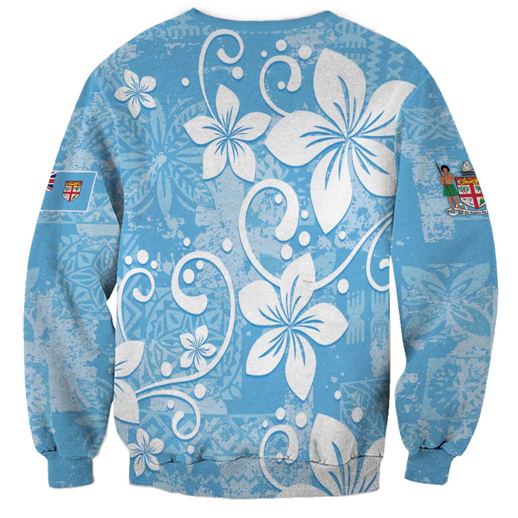 Fiji Tapa Pattern Sweatshirt Plumeria Floral LT01 - Polynesian Pride