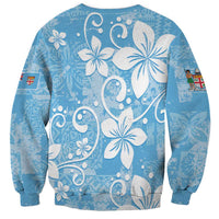 Fiji Tapa Pattern Sweatshirt Plumeria Floral LT01 - Polynesian Pride