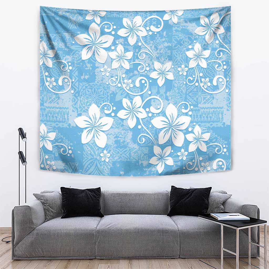 Fiji Tapa Pattern Tapestry Plumeria Floral