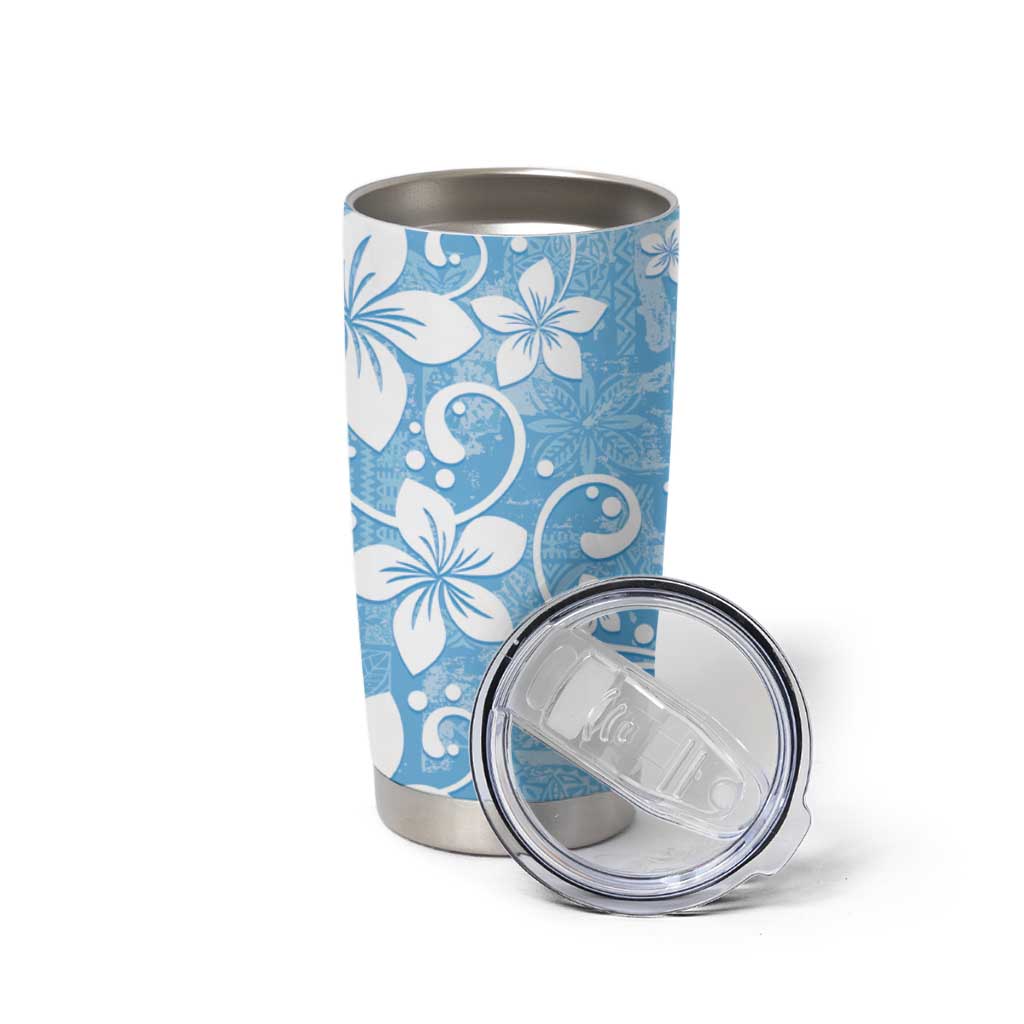 Fiji Tapa Pattern Tumbler Cup Plumeria Floral LT01 - Polynesian Pride