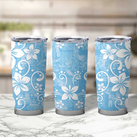 Fiji Tapa Pattern Tumbler Cup Plumeria Floral LT01 - Polynesian Pride