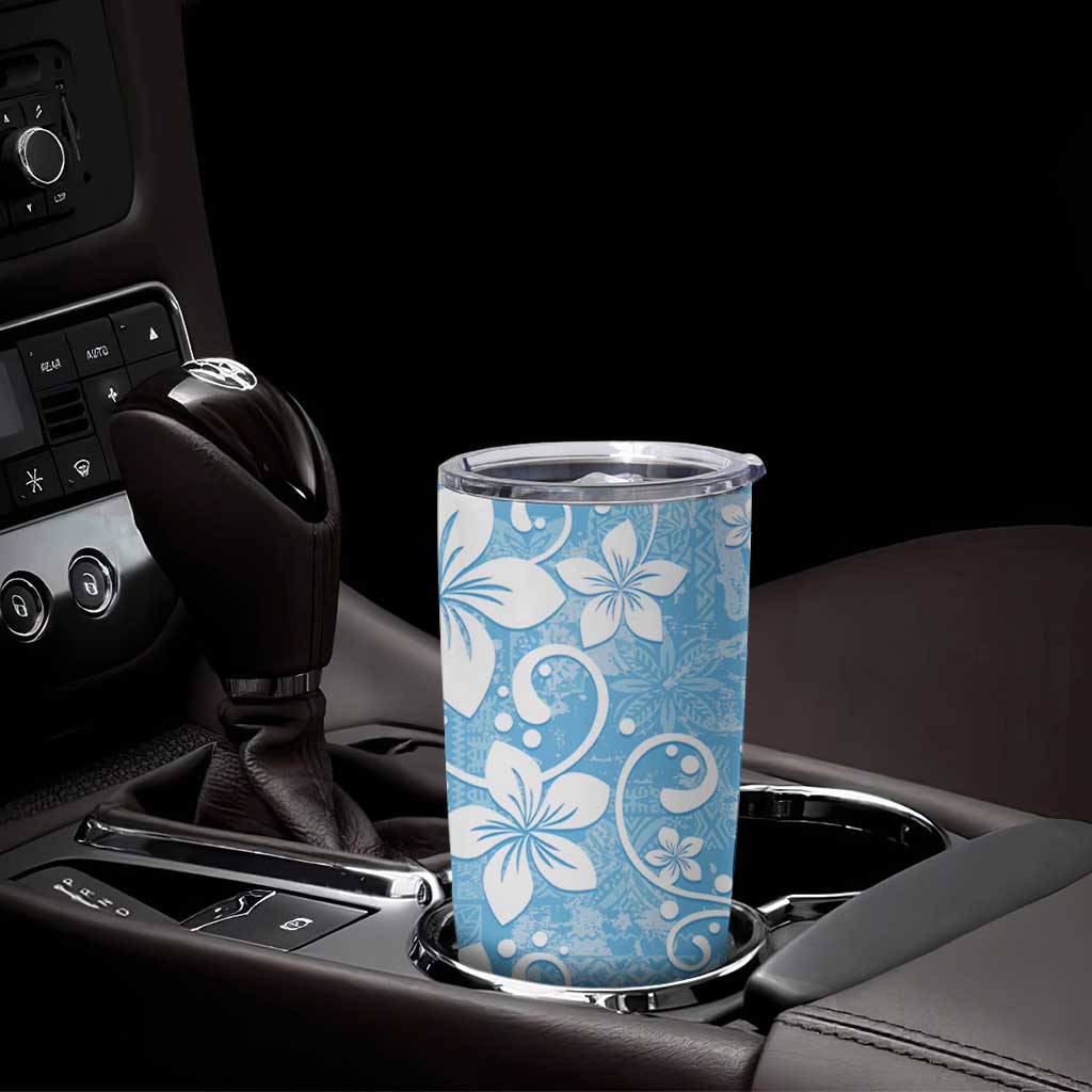Fiji Tapa Pattern Tumbler Cup Plumeria Floral LT01 - Polynesian Pride