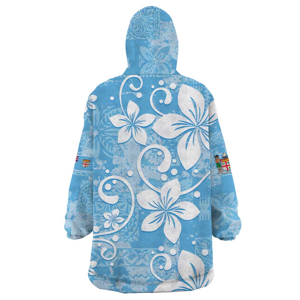 Fiji Tapa Pattern Wearable Blanket Hoodie Plumeria Floral LT01 - Polynesian Pride