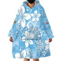 Fiji Tapa Pattern Wearable Blanket Hoodie Plumeria Floral LT01 - Polynesian Pride