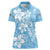 Fiji Tapa Pattern Women Polo Shirt Plumeria Floral