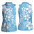 Fiji Tapa Pattern Women Sleeveless Polo Shirt Plumeria Floral