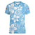 Fiji Tapa Pattern Women V-Neck T-Shirt Plumeria Floral