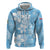 Fiji Tapa Pattern Zip Hoodie Plumeria Floral