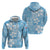 Fiji Tapa Pattern Zip Hoodie Plumeria Floral