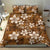 Plumeria Floral Tapa Pattern Vintage Gold Bedding Set