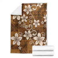 Plumeria Floral Tapa Pattern Vintage Gold Blanket LT01 - Polynesian Pride