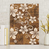Plumeria Floral Tapa Pattern Vintage Gold Canvas Wall Art LT01 Without Frame Gold - Polynesian Pride
