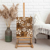 Plumeria Floral Tapa Pattern Vintage Gold Canvas Wall Art LT01 - Polynesian Pride