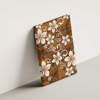 Plumeria Floral Tapa Pattern Vintage Gold Canvas Wall Art LT01 - Polynesian Pride