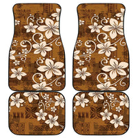 Plumeria Floral Tapa Pattern Vintage Gold Car Mats LT01 - Polynesian Pride