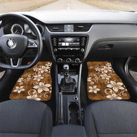Plumeria Floral Tapa Pattern Vintage Gold Car Mats LT01 Set 2pcs - Front Gold - Polynesian Pride