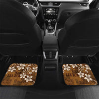 Plumeria Floral Tapa Pattern Vintage Gold Car Mats LT01 Set 2pcs - Back Gold - Polynesian Pride