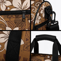 Plumeria Floral Tapa Pattern Vintage Gold Duffle Bag LT01 - Polynesian Pride
