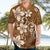 Plumeria Floral Tapa Pattern Vintage Gold Hawaiian Shirt