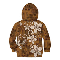 Plumeria Floral Tapa Pattern Vintage Gold Kid Hoodie