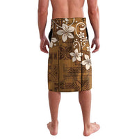 Plumeria Floral Tapa Pattern Vintage Gold Lavalava LT01 - Polynesian Pride