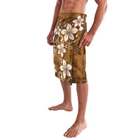 Plumeria Floral Tapa Pattern Vintage Gold Lavalava LT01 - Polynesian Pride