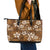 Plumeria Floral Tapa Pattern Vintage Gold Leather Tote Bag