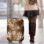 Plumeria Floral Tapa Pattern Vintage Gold Luggage Cover