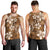 Plumeria Floral Tapa Pattern Vintage Gold Men Tank Top