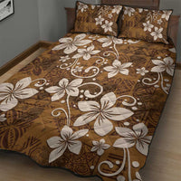 Plumeria Floral Tapa Pattern Vintage Gold Quilt Bed Set LT01 - Polynesian Pride