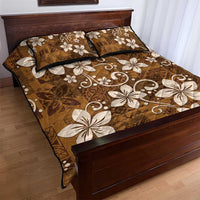 Plumeria Floral Tapa Pattern Vintage Gold Quilt Bed Set LT01 - Polynesian Pride
