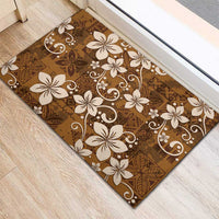 Plumeria Floral Tapa Pattern Vintage Gold Rubber Doormat LT01 - Polynesian Pride