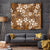 Plumeria Floral Tapa Pattern Vintage Gold Tapestry