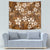 Plumeria Floral Tapa Pattern Vintage Gold Tapestry